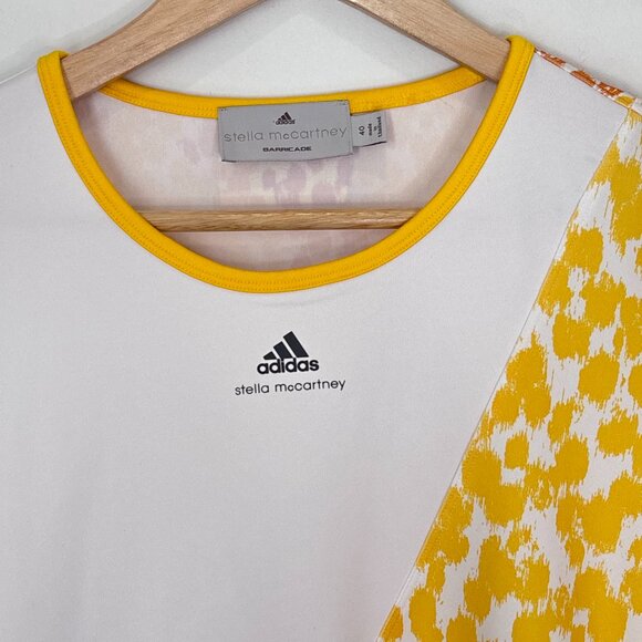 Adidas Stella McCartney Barricade Yellow White Athletic Pullover Shirt Small d5 - Picture 9 of 16